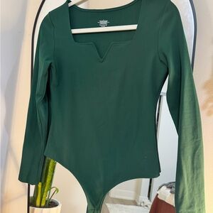 Forest Green Long Sleeve Bodysuit